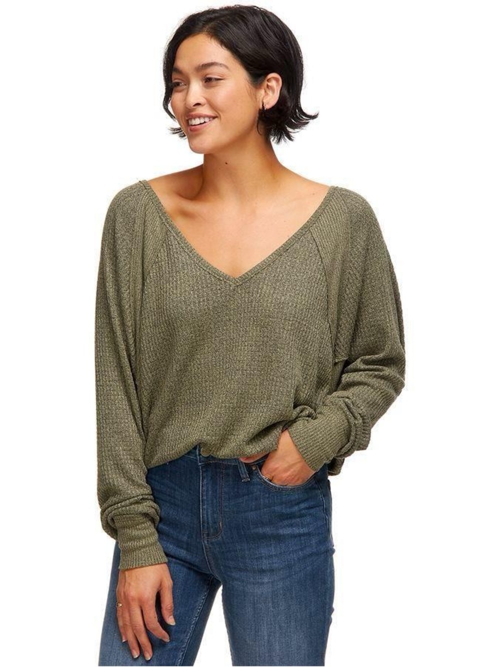 Free People We The Free Santa Clara Thermal Top - Green